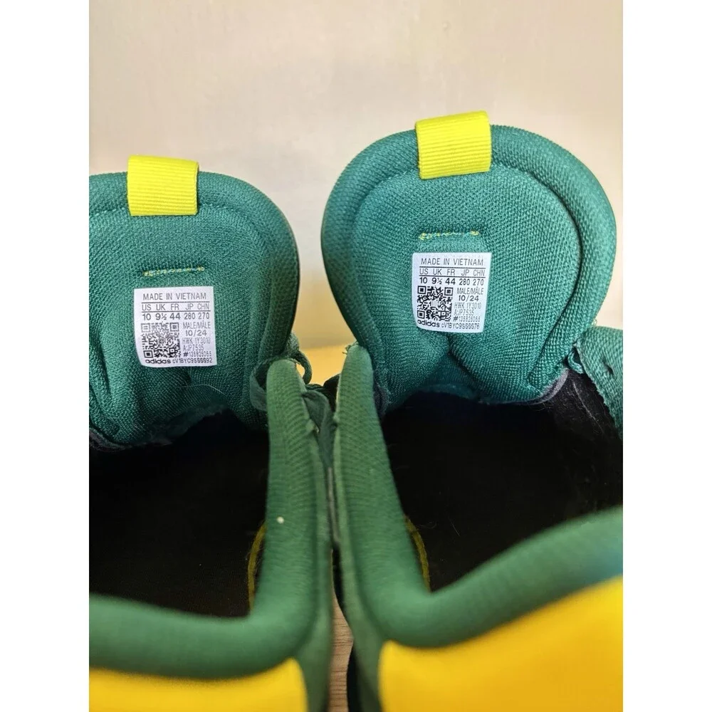 Adidas Men's VL Court 3.0 Sportswear Sneakers Size 10 US Green And Yellow